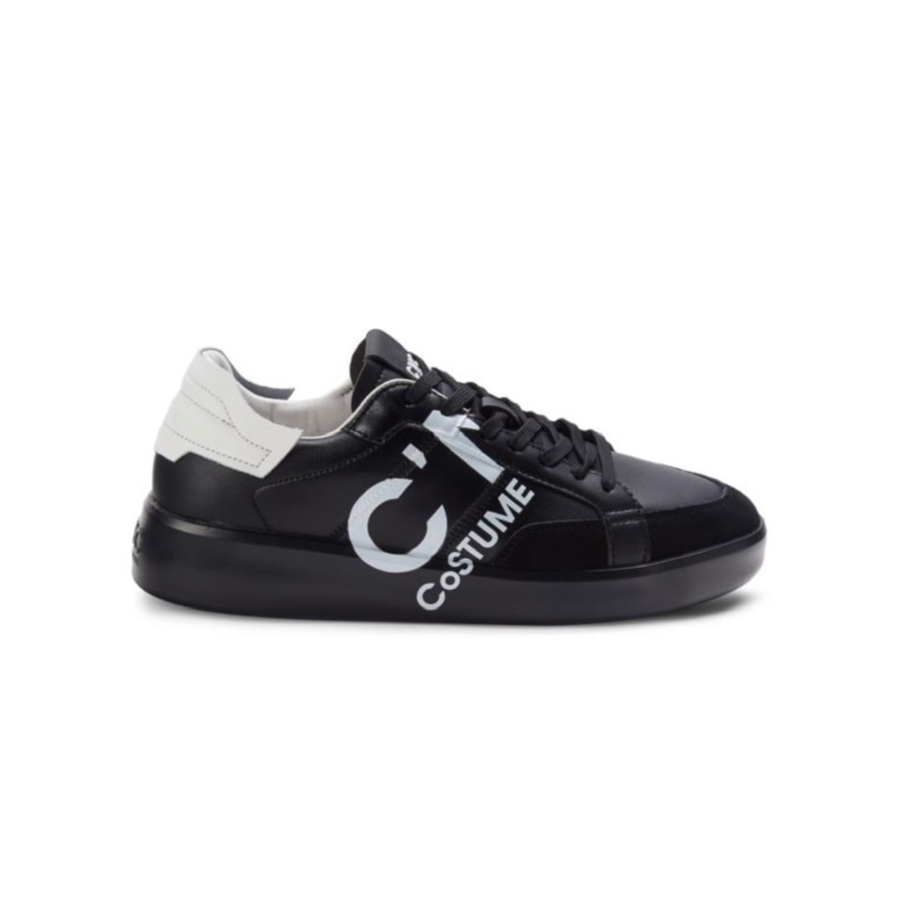 New! Men’s Costume National CNC Logo Leather and Suede Sneakers